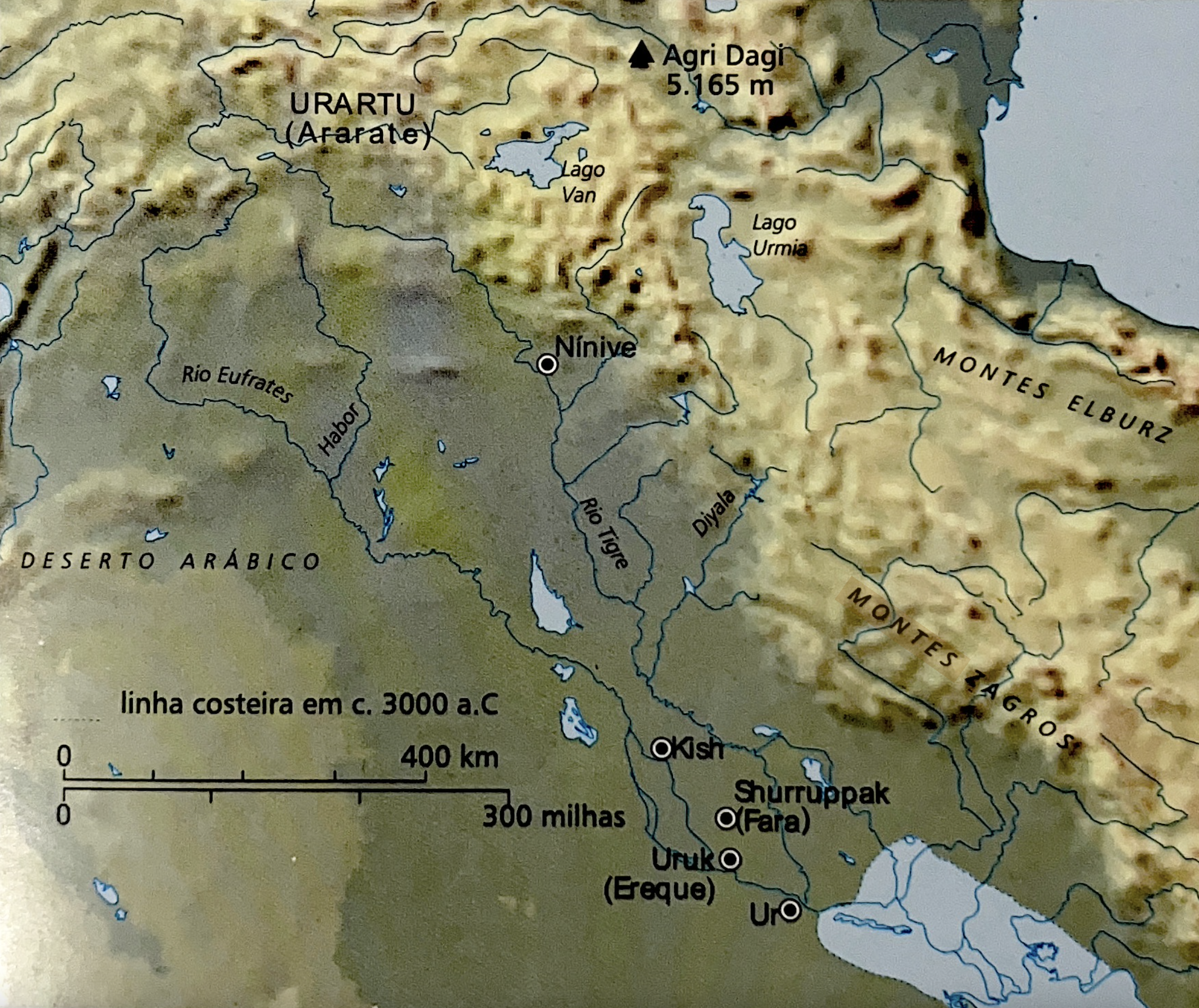 Lugares associados às histórias do dilúvio encontradas na Mesopotâmia e em Gênesis.