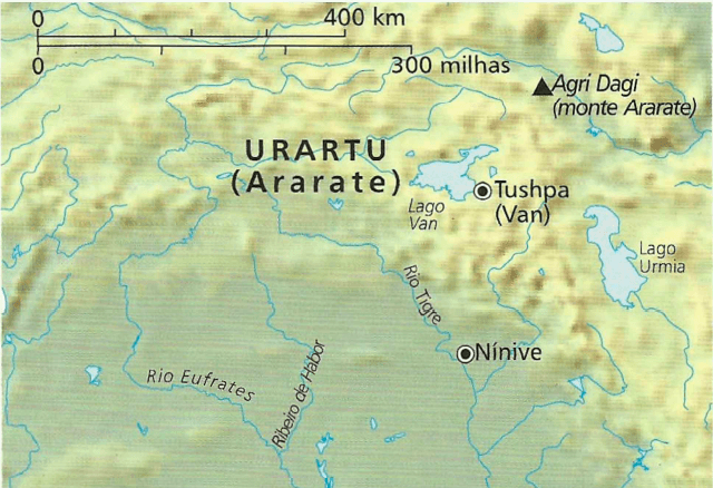 Localização da "terra de Ararate" De acordo com 2Reis 19.37, os assassinos de Senaqueribe fugiram para a "terra de Ararate", uma região conhecida pelos assírios como Urartu, correspondente a grande parte do leste da atual Turquia.