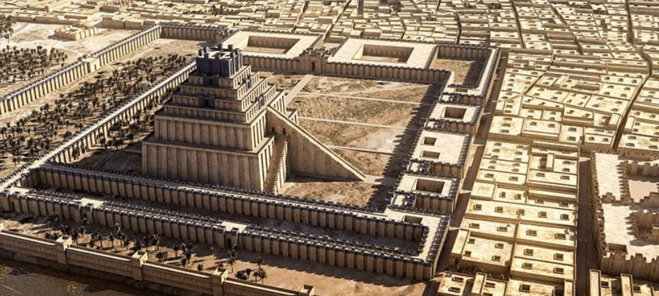 Uma reconstituição da parte norte da cidade da Babilônia depois de ter sido reconstruida por Nabucodonosor. 