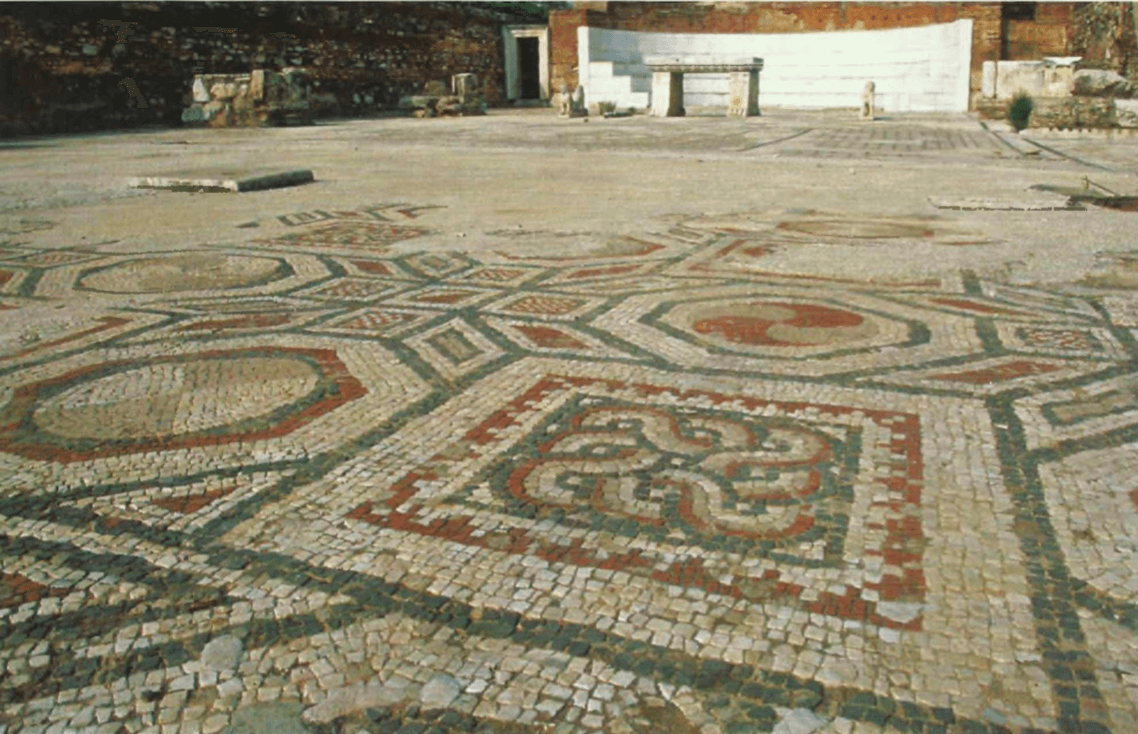 Mosaico do pátio da sinagoga de Sardes, datado do século IV d.C.