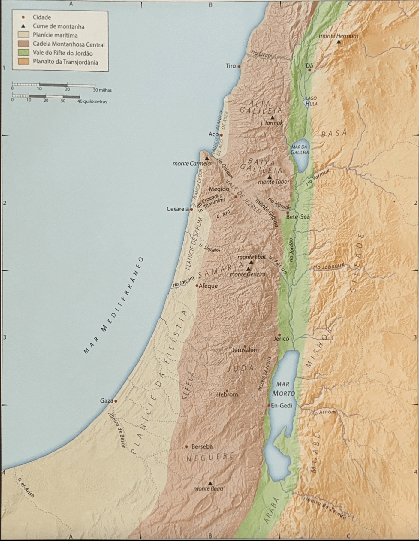 As regiões geográficas da Palestina