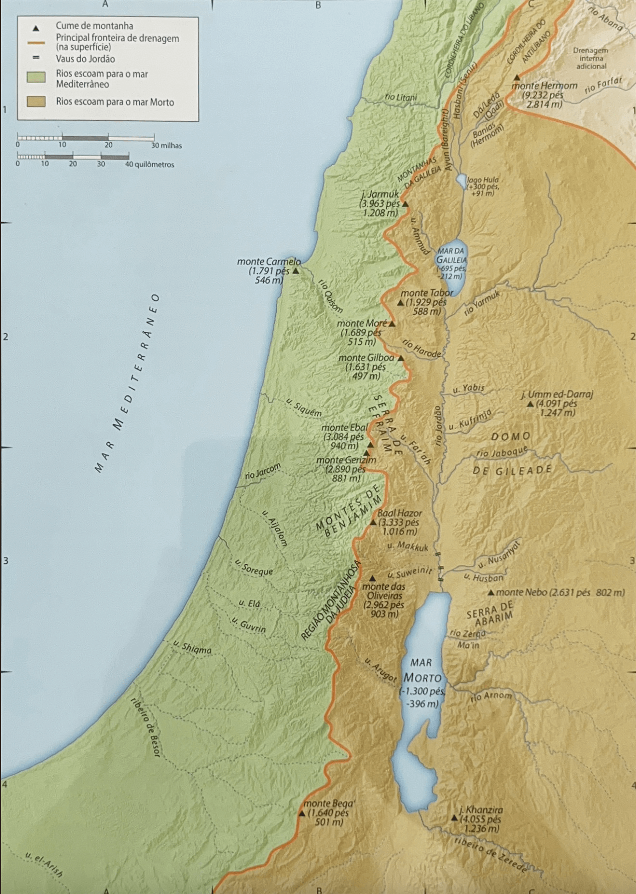 Montanhas e rios da Palestina
