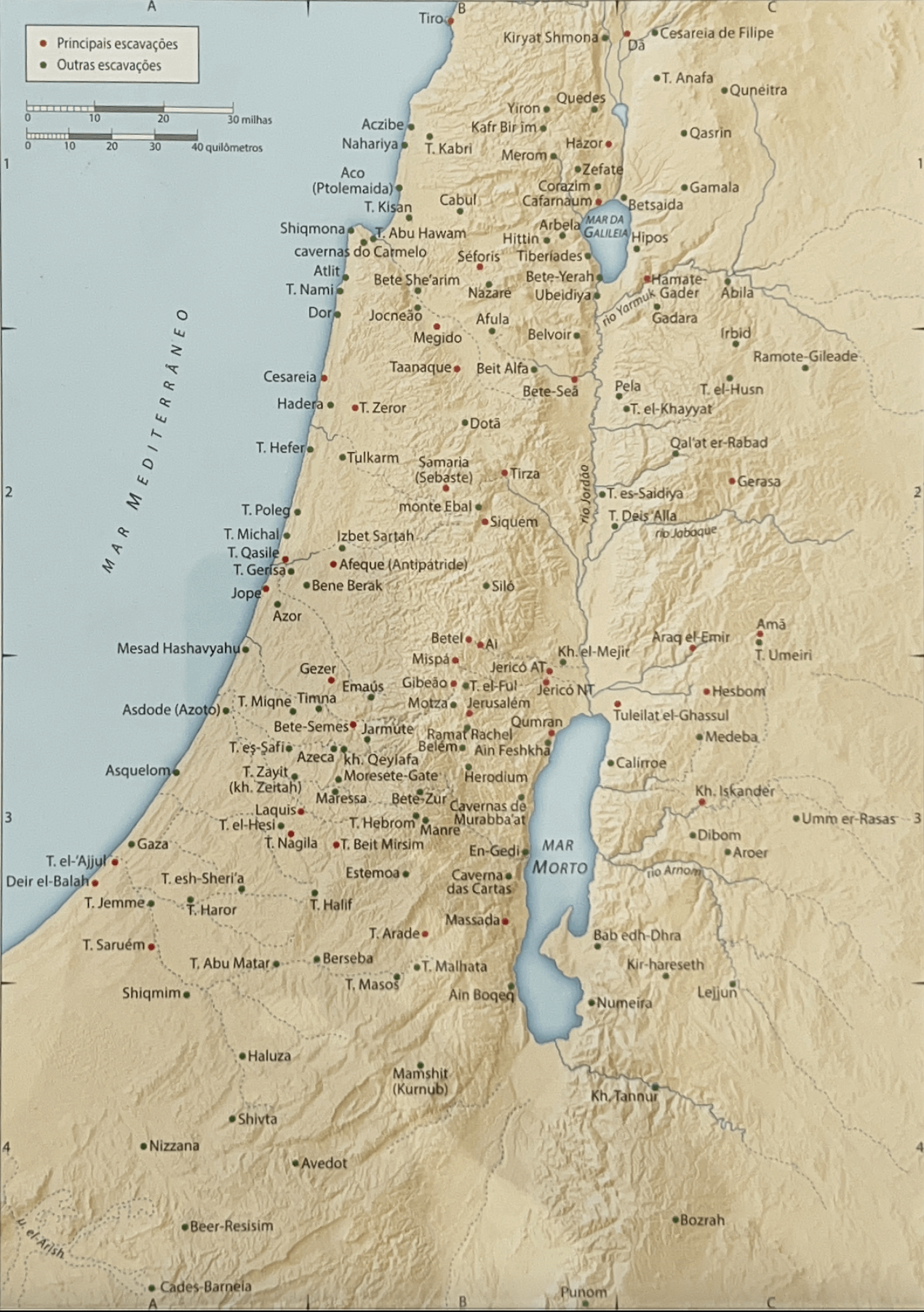 Principais sítios arqueológicos da Palestina
